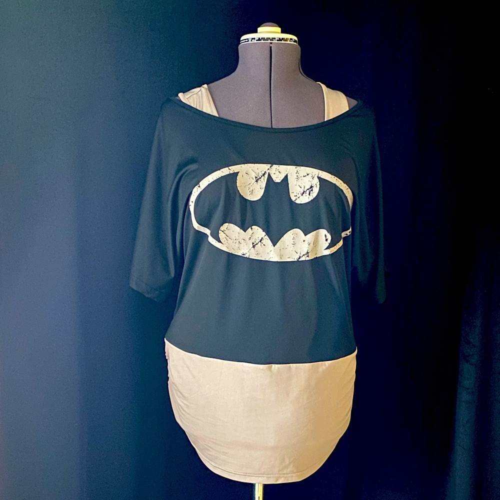 Women’s layered Batman tee shirt